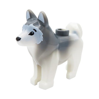 LEGO pies husky - biało-szary