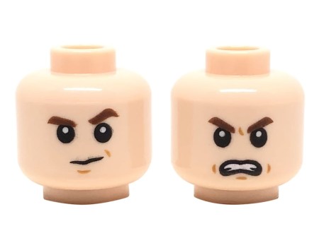 LEGO głowa / główka figurki - mężczyzna, cielista, dwustronna