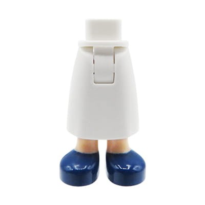 LEGO Friends nogi / nóżki figurki - biała długa spódnica za kolano, granatowe buty