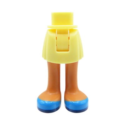 LEGO Friends nogi / nóżki figurki - żółta krótka spódniczka, niebieskie buty