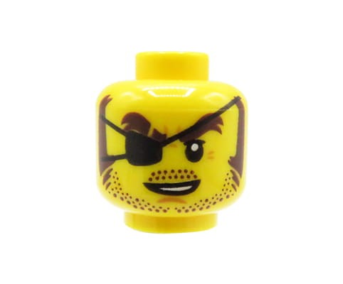 Accéder au produit Tête de figurine LEGO - homme / pirate, cache-œil noir