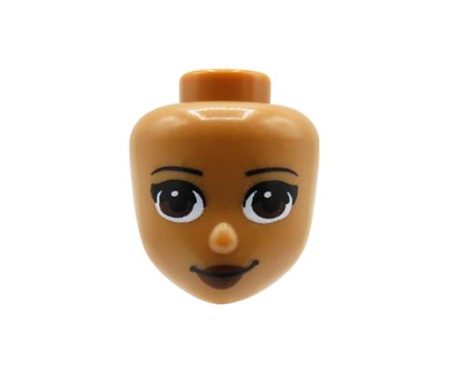 LEGO Friends głowa / główka figurki - brązowe oczy, brązowe usta, ciemna cielista
