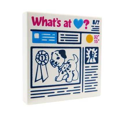 LEGO gazeta z pieskiem - płytka 2x2 z nadrukiem