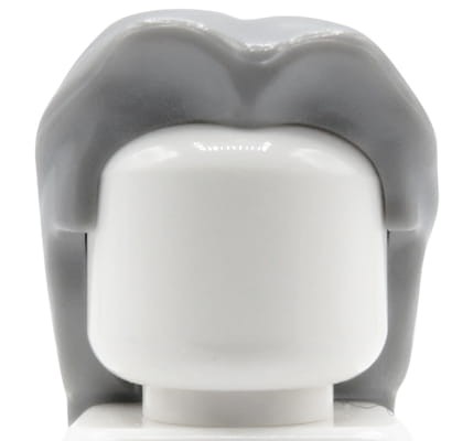 Zum Produkt LEGO Minifigurenhaar – grau, lang, hüftlang