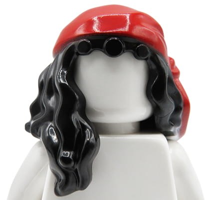 LEGO włosy figurki - damskie, czarne, cyganka / piratka