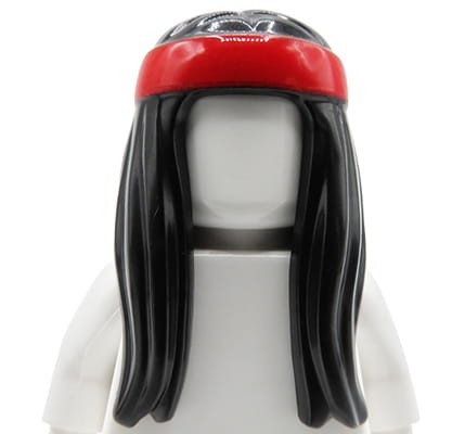 LEGO włosy figurki - damskie, czarne, długie, z opaską