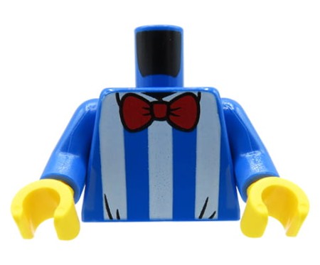 LEGO tors figurki - niebieska bluzka w paski z muszką