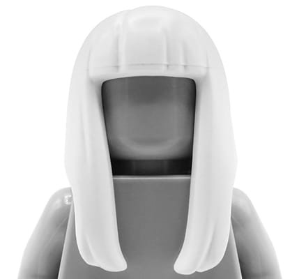 LEGO włosy figurki - damskie, białe, długie, proste