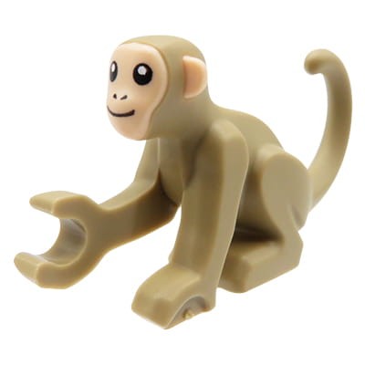 LEGO małpa / małpka - ciemna beżowa