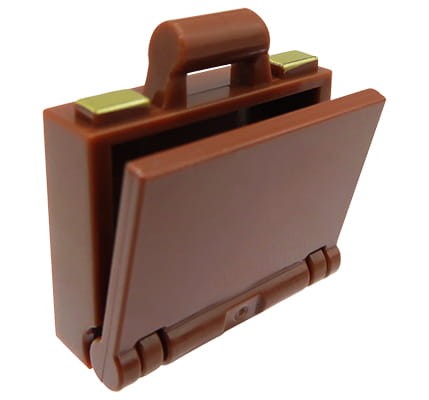Walizka / aktówka - z części LEGO, brązowa, elegancka