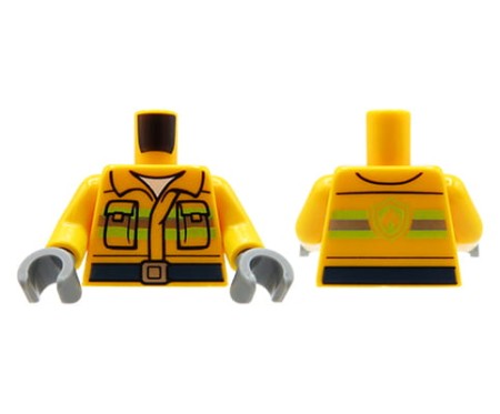 LEGO tors figurki - strażak / pomarańczowa kurtka z kieszeniami i odblaskami
