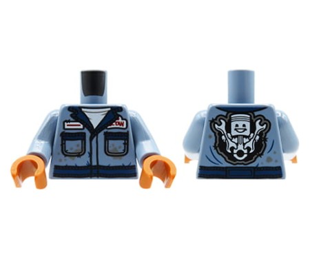 LEGO tors figurki - mechanik - piaskowy niebieski kombinezon, rękawiczki