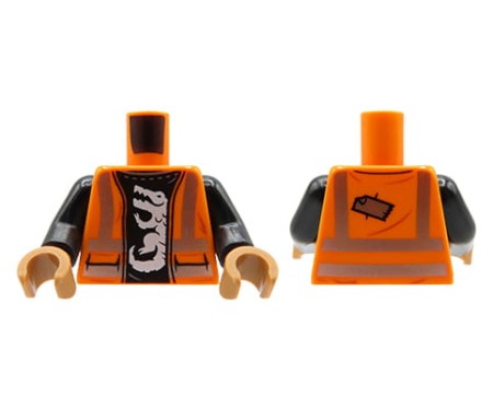 LEGO tors figurki - robotnik / pomarańczowa kamizelka ochronna, rękawiczki