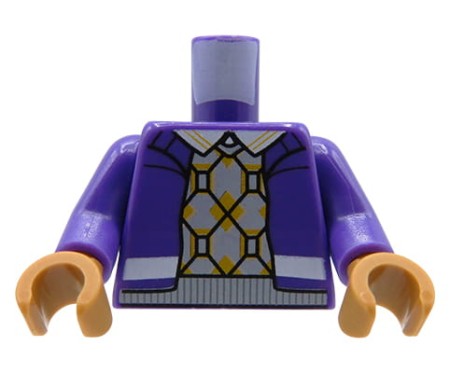 LEGO tors figurki - fioletowa bluza, sweter w romby, biały kołnierzyk