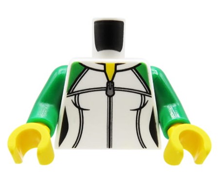 LEGO tors figurki - biało-zielona bluza sportowa damska, zapinana na zamek