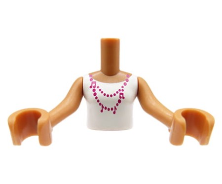 LEGO Friends tors figurki - biała bluzka bez rękawów, różowy naszyjnik
