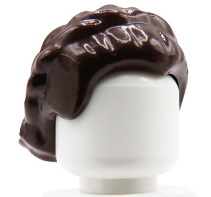 LEGO włosy figurki - damskie, ciemne brązowe, upięty warkocz