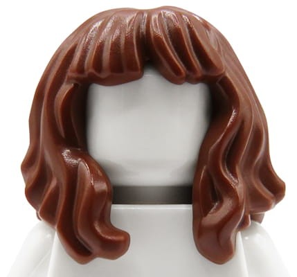 LEGO włosy figurki - damskie, brązowe, długie, falowane, grzywka