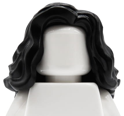LEGO włosy figurki - damskie, czarne, długie i falowane