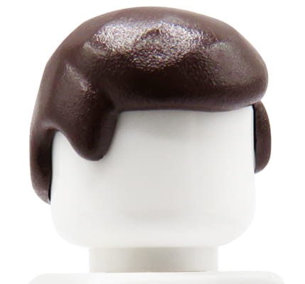 LEGO włosy figurki - męskie, krótkie, ciemne brązowe