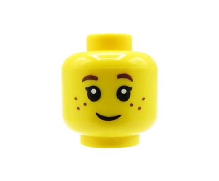 LEGO głowa / główka figurki - dziecko, piegi, uśmiech