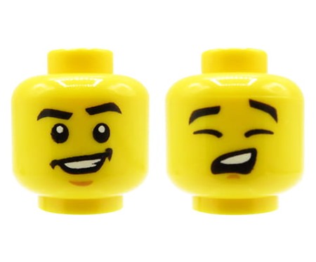 LEGO głowa / główka figurki - męska, uśmiech / marudzenie