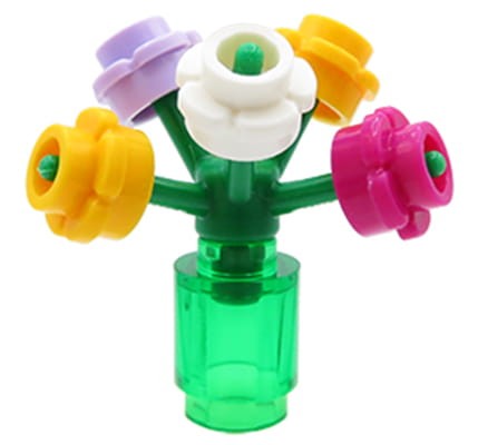 Kwiaty w wazonie - kolorowe - 100% LEGO
