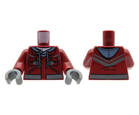 LEGO tors figurki - bordowa bluza z kapturem i kieszeniami