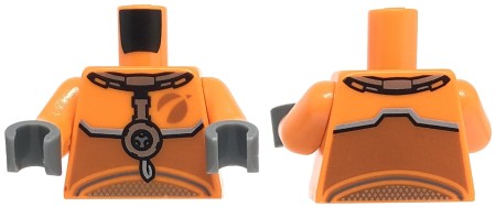 Tors figurki LEGO pomarańczowy skafander kosmonauty.