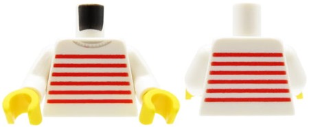 LEGO tors figurki - biały sweter w czerwone paski
