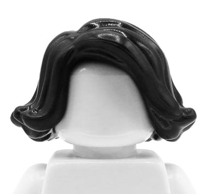 Accéder au produit Cheveux de figurine LEGO - femme, noirs, balayés sur le côté