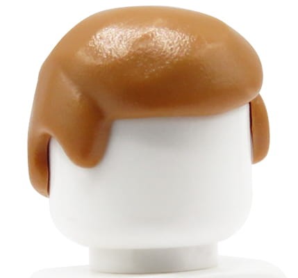 Włosy figurki LEGO męskie, krótkie, jasne brązowe / ciemne cieliste