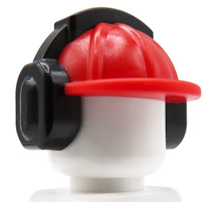 LEGO kask ochronny / budowlany ze słuchawkami - czerwony