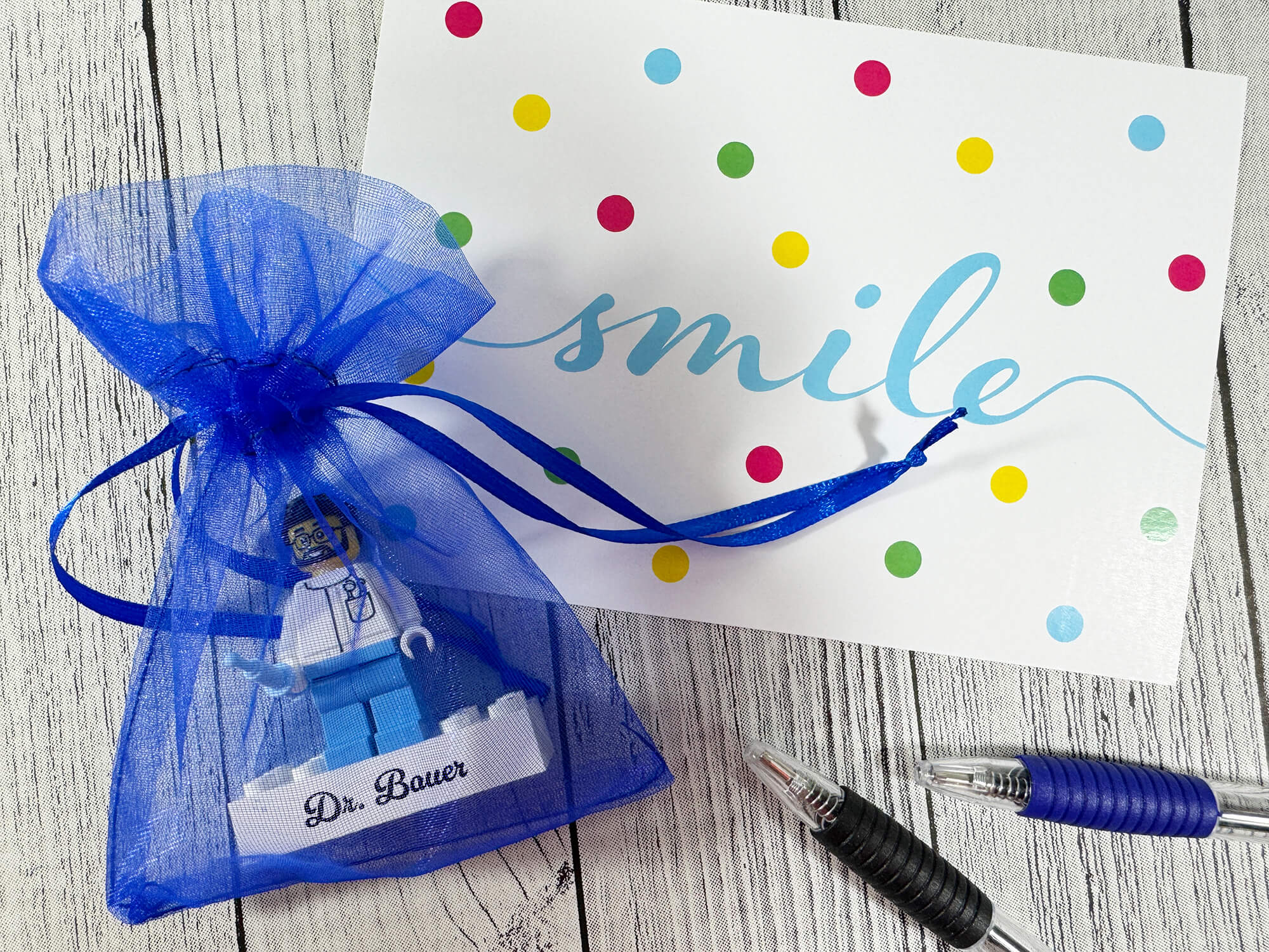 Figurine LEGO® personnalisée dentiste - emballage cadeau