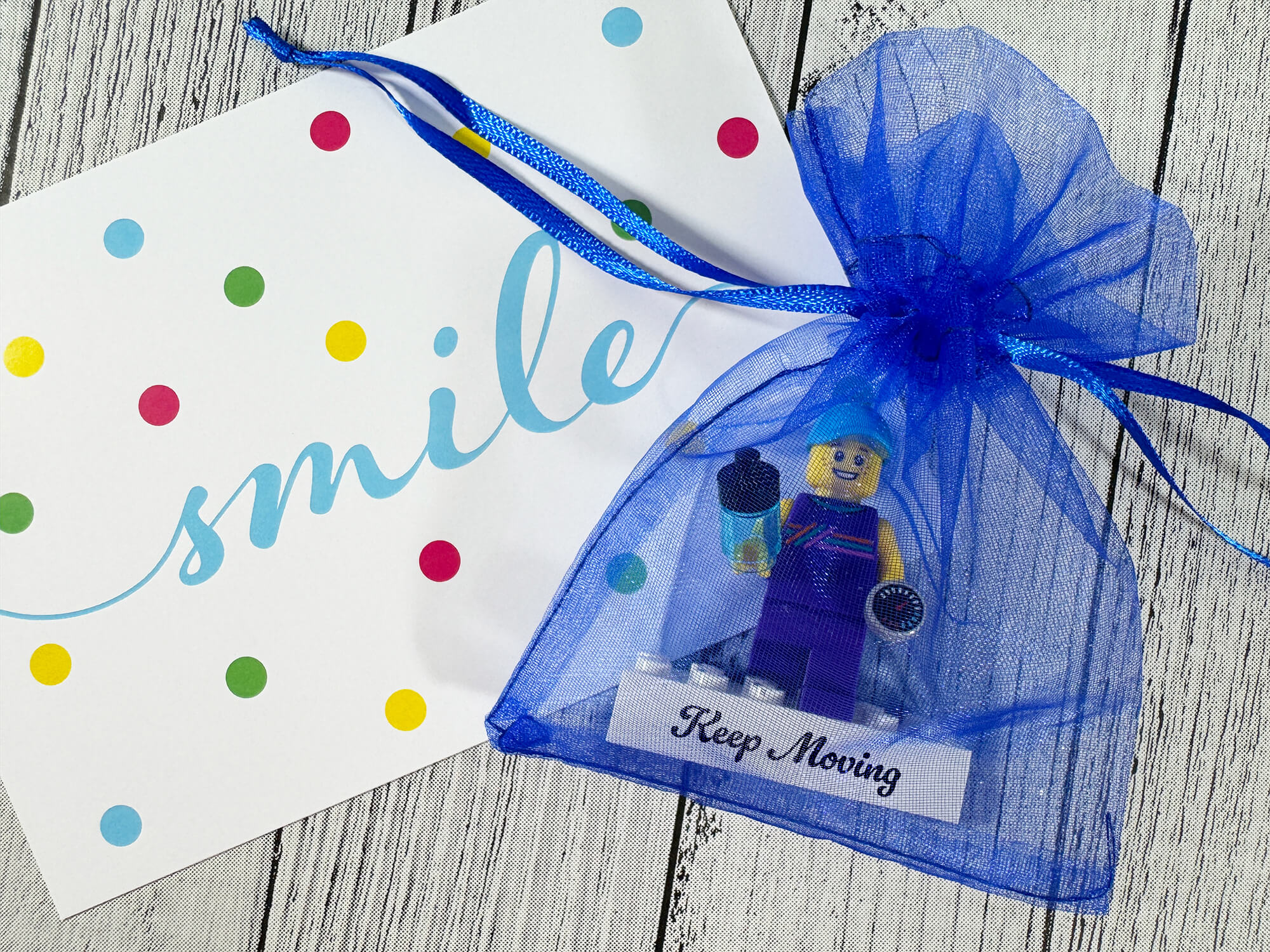 Figurine LEGO® personnalisée coureur – emballage cadeau