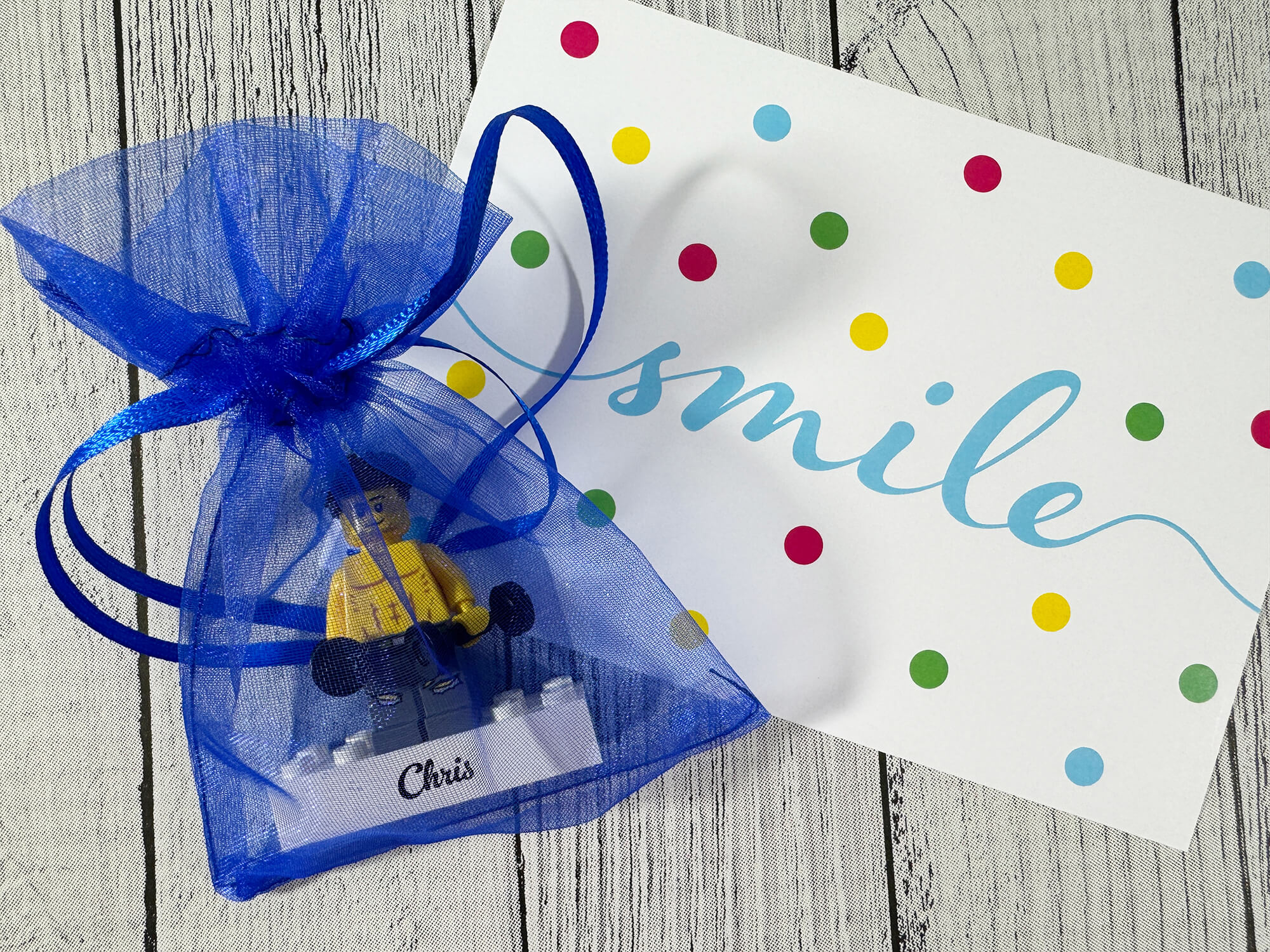 Figurine LEGO® personnalisée fan de gym - emballage cadeau