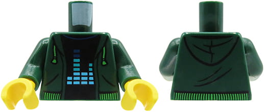 LEGO tors figurki - ciemna zielona bluza z kapturem