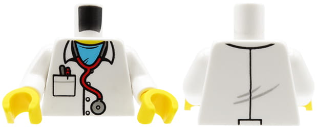 LEGO tors figurki - lekarz / doktor, fartuch ze stetoskopem